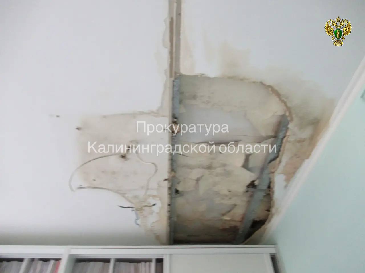 У больницы в Гурьевске из-за капремонта протекла крыша У больницы в Гурьевске из-за капремонта протекла крыша