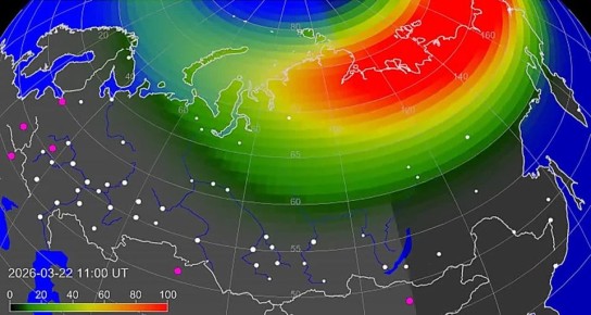 В разных регионах России заметили полярное сияние