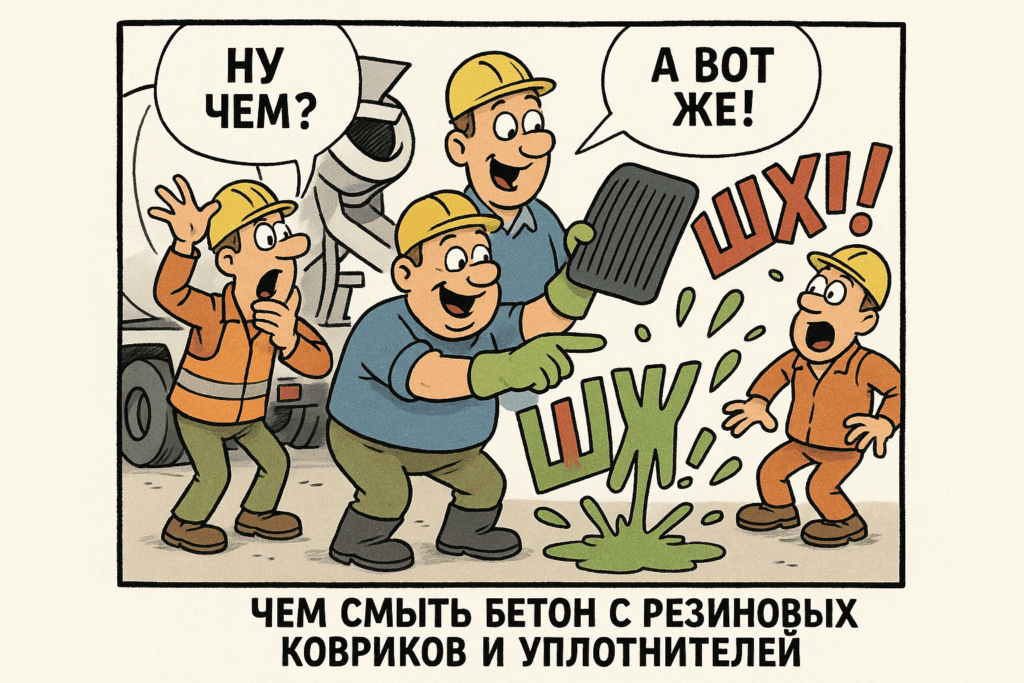 Как быстро и эффективно отмыть бетон с резиновых ковриков