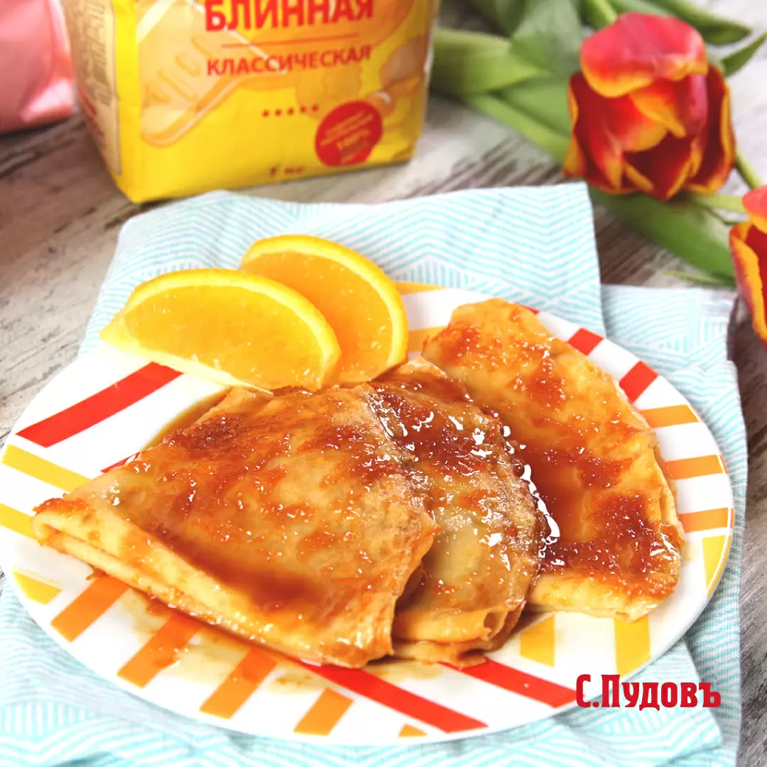 Блинчики с апельсиновой карамелью