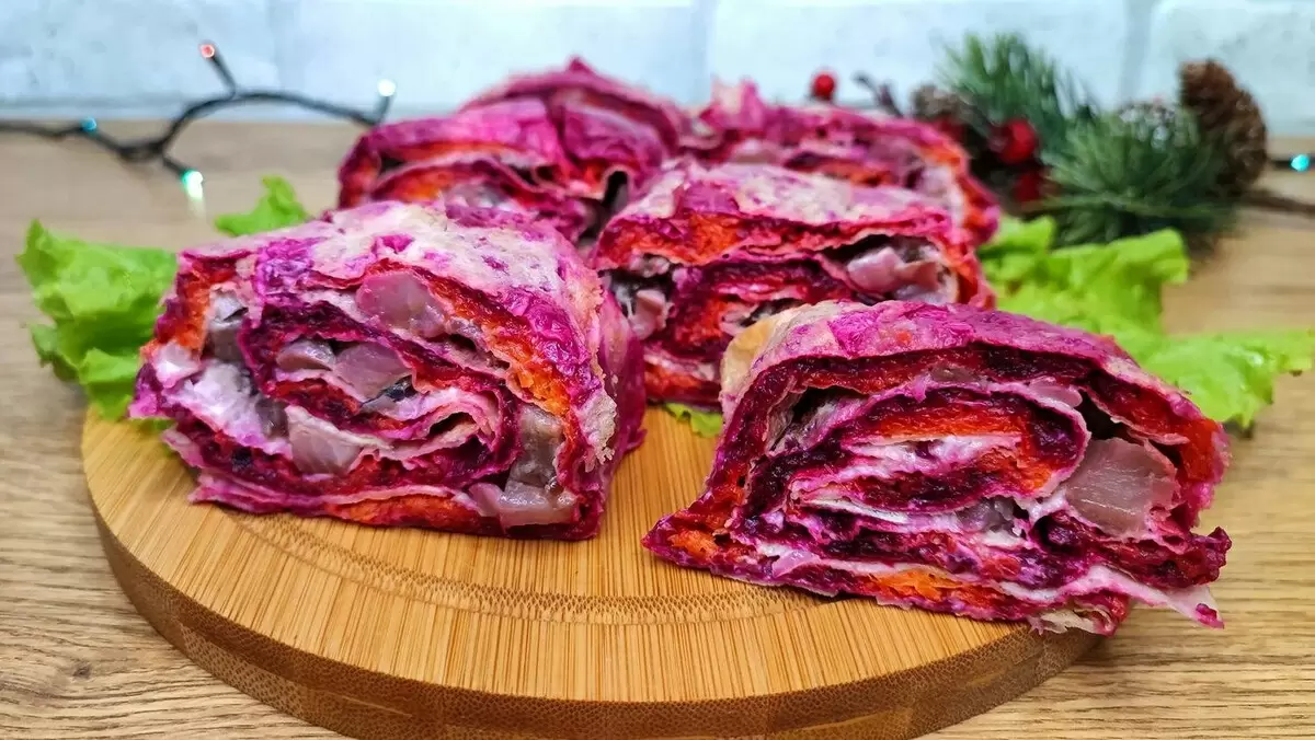 Мраморный рулет из лаваша: праздничный акцент на вашем столе