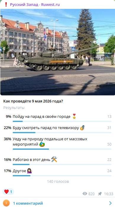 Названо число желающих пойти на парад в Калининграде - опрос Названо число желающих пойти на парад в Калининграде - опрос