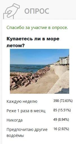 Опрос: летом людей не выгнать из Балтийского моря Опрос: летом людей не выгнать из Балтийского моря