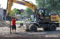 В Черняховске масштабно перекладывают плитку на площади Черняховского