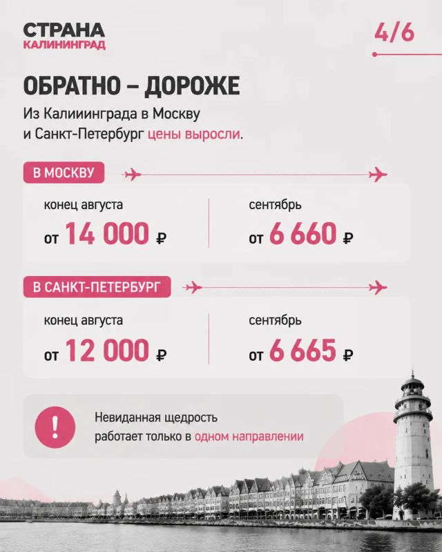 Цены на авиабилеты в Калининград рухнули: прилететь к нам можно за 1000 рублей Цены на авиабилеты в Калининград рухнули: прилететь к нам можно за 1000 рублей