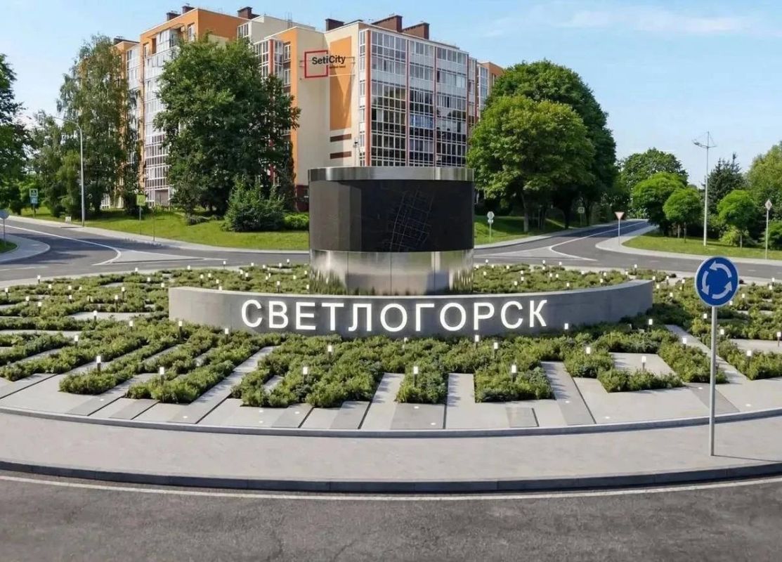 Слепящий водителей подарок на въезде в Светлогорск поставили спонсоры Слепящий водителей подарок на въезде в Светлогорск поставили спонсоры