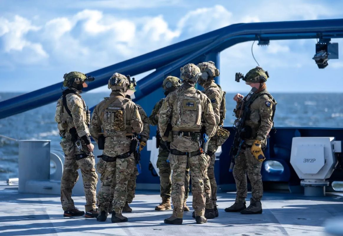 Финские военные и полицейские учились задерживать гражданские суда на Балтике Финские военные и полицейские учились задерживать гражданские суда на Балтике