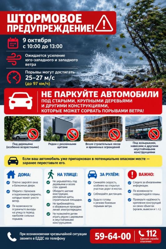 ВНИМАНИЕ! ШТОРМОВОЕ ПРЕДУПРЕЖДЕНИЕ!