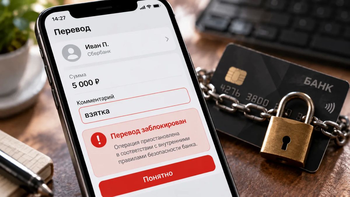 Шутка в комментарии к переводу может закончиться блокировкой карты