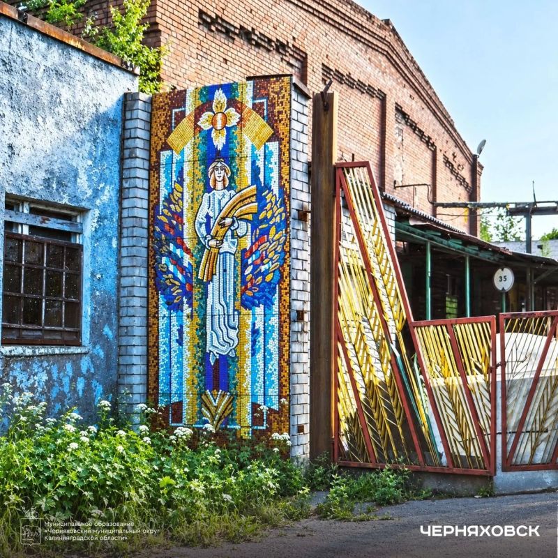 В Черняховске на фасад молодёжного центра монтируют исторические смальтовые панно В Черняховске на фасад молодёжного центра монтируют исторические смальтовые панно