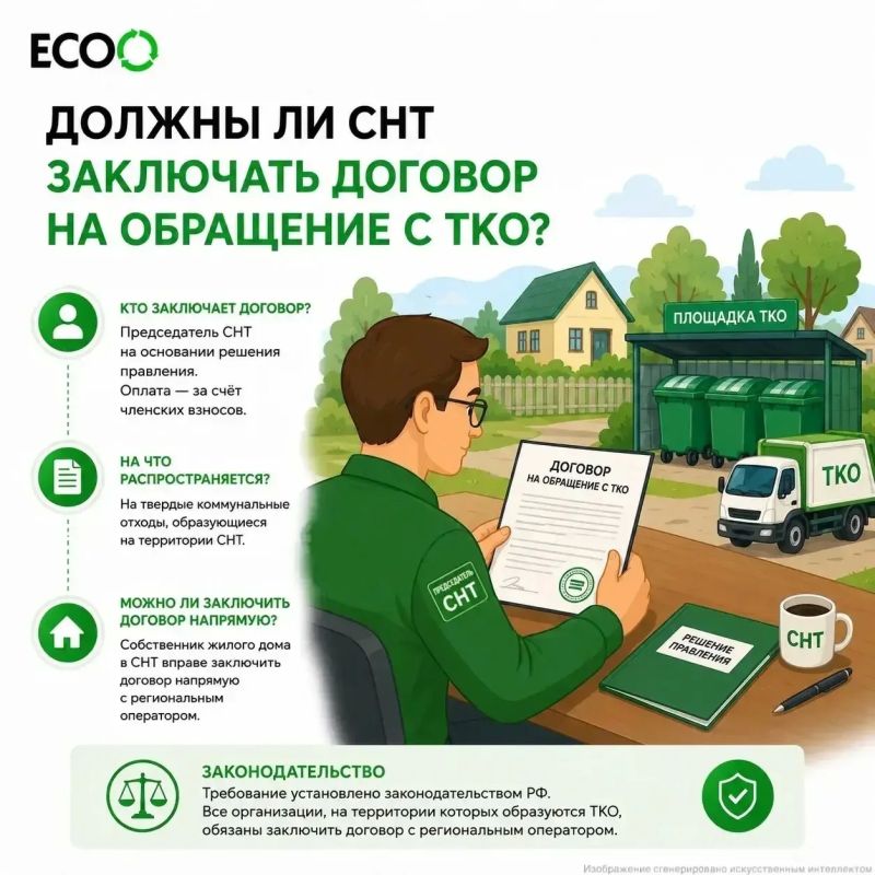 Должны ли заключать договор на обращение с ТКО товарищества собственников недвижимости?