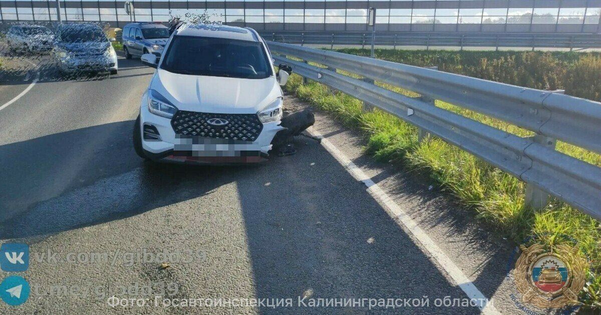 У машины оторвало колесо: в аварии на окружной Калининграда пострадал годовалый ребёнок