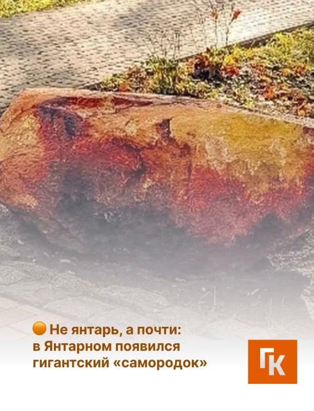 Не янтарь, а почти: в Янтарном появился гигантский «самородок» Не янтарь, а почти: в Янтарном появился гигантский «самородок»
