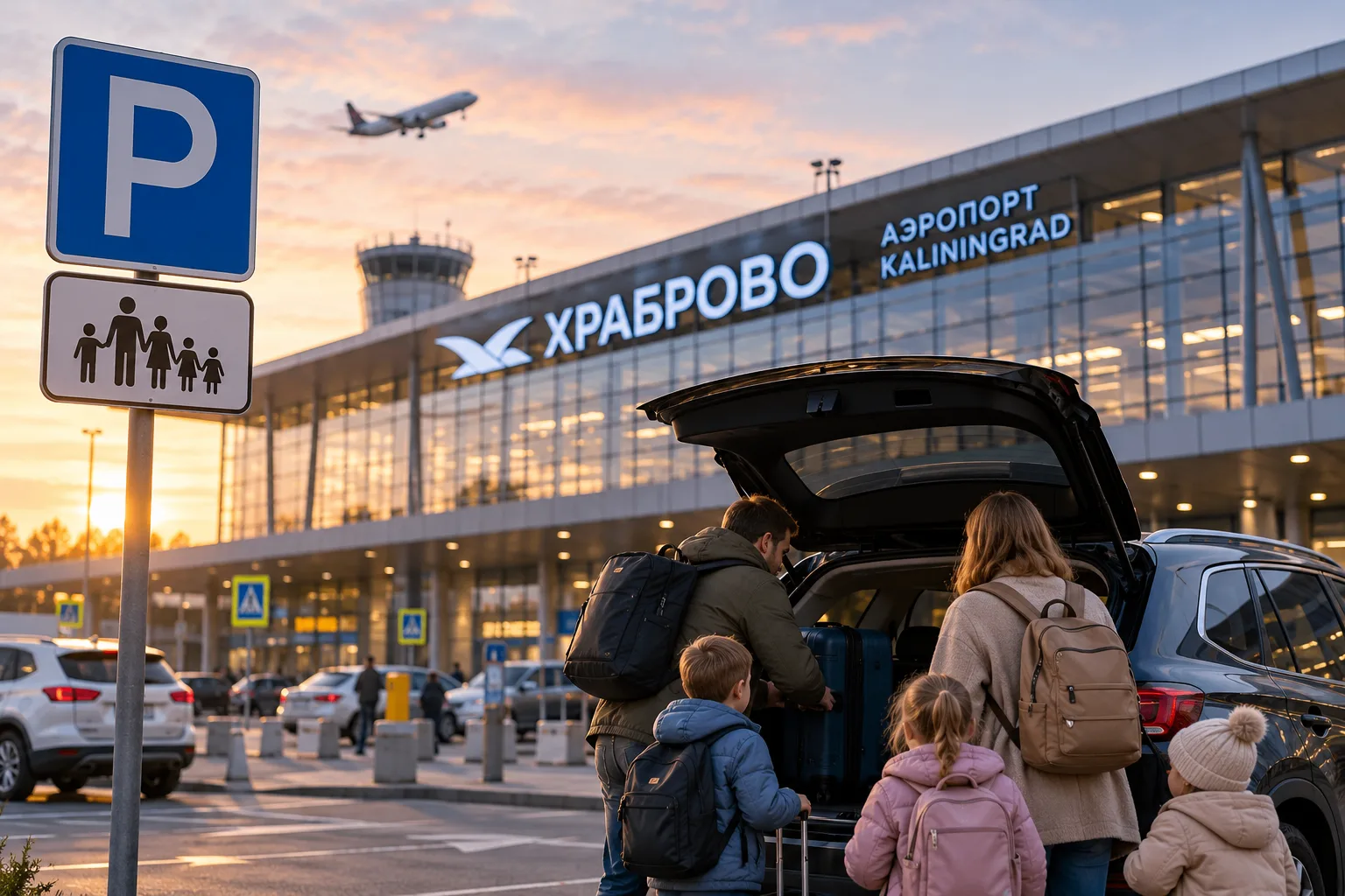 Многодетные семьи смогут бесплатно парковаться в аэропорту Храброво